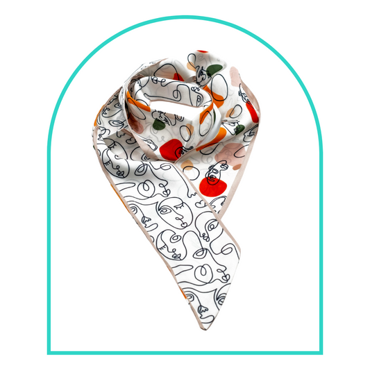 Bag scarf | Abstract Faces